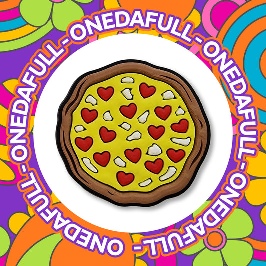 Super Cute Love Heart Topping Pizza Croc Charm - Food
