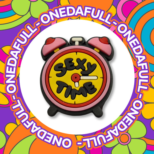 CUTE Sexy Time Clock With Boobies Charm To Fit Crocs/Clogs - PVC - Happy - 3D