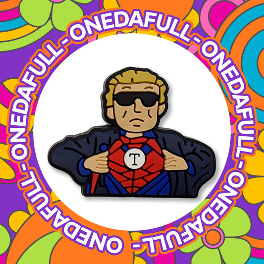 Super Funny Super Trump Hero Wearing Glasses USA America Charm To Fit Crocs/Clogs - MEME