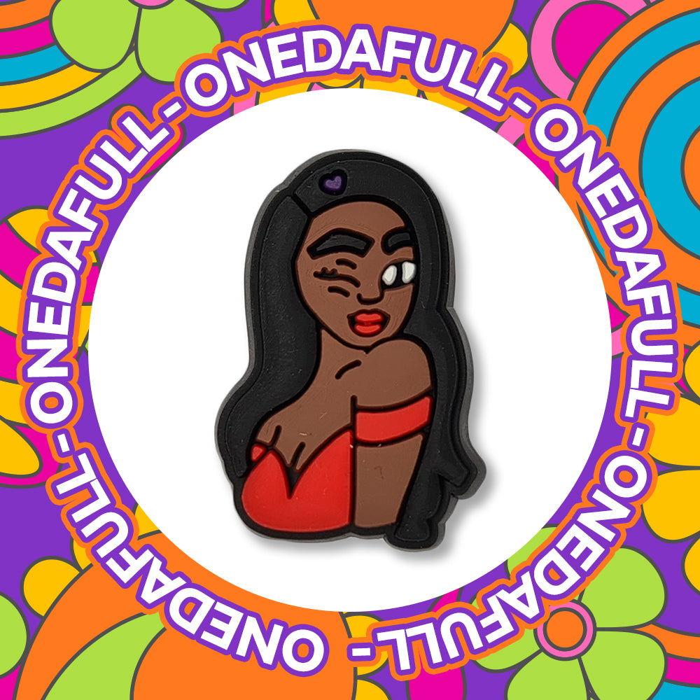 Hot Black Powerful Queen Croc Charm