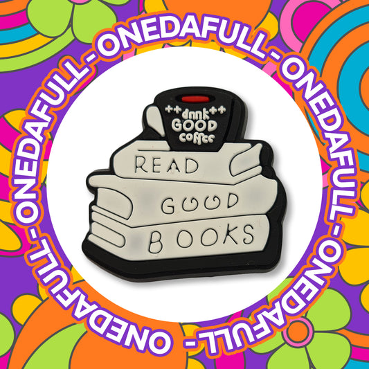 SUPER CUTE Drink Coffee Read Books Charm To Fit Crocs/Clogs - Positive