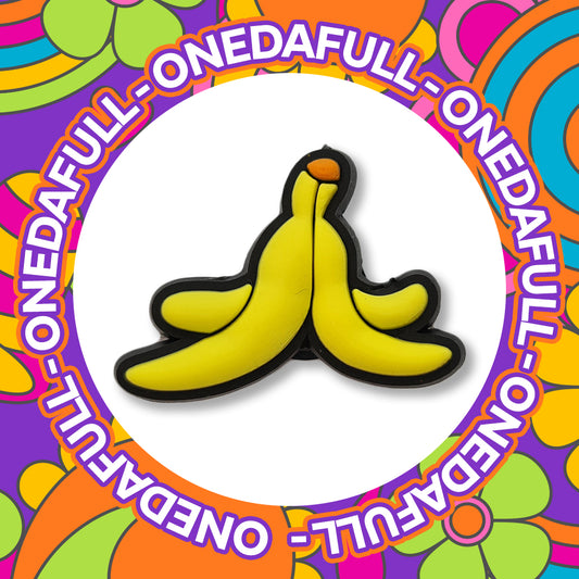 Super Cute Funny Banana Peel Skin Croc Charm - Food - Happy