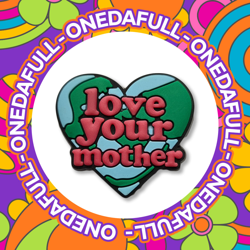 CUTE Love Your Mother World Heart - Charms For Crocs / Shoes - Day - Happy - 3D