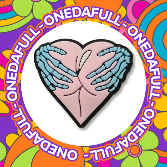 HORROR - Super Sexy Skeleton Grabbing Bum Ass Heart Charm To Fit Crocs/Clogs