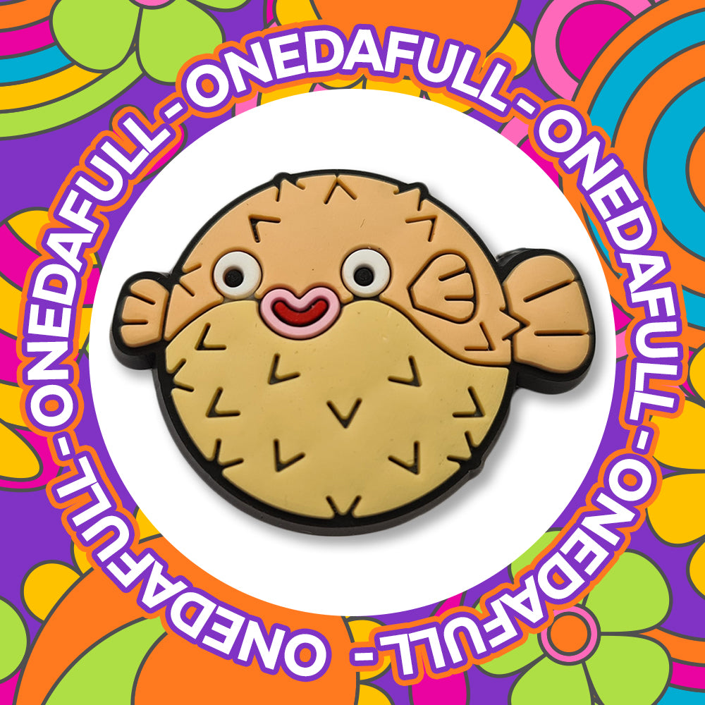 Super Cute Adorable Happy Chunky Puffer Fish Charm To Fit Crocs/Clogs - Ocean - Sea Life