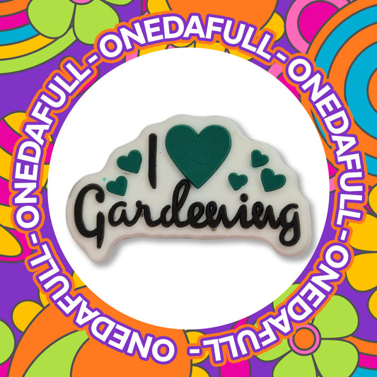 Super CUTE I Love Gardening Badge Heart Charm To Fit Crocs/Clogs Plants