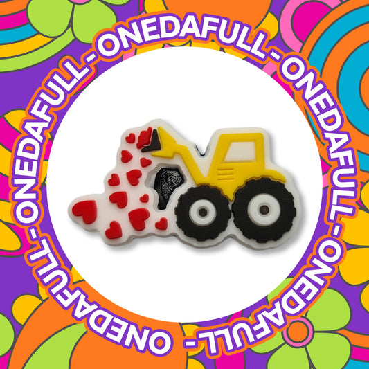 SUPER CUTE Yellow Love Heart Tractor Charm To Fit Crocs/Clogs - 3D- Country
