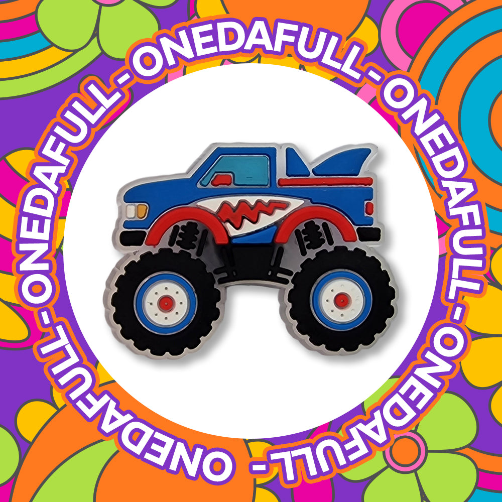 Super Cute Blue and Red Monster Truck Pick Up Charm To Fit Crocs/Clogs - Transport Car