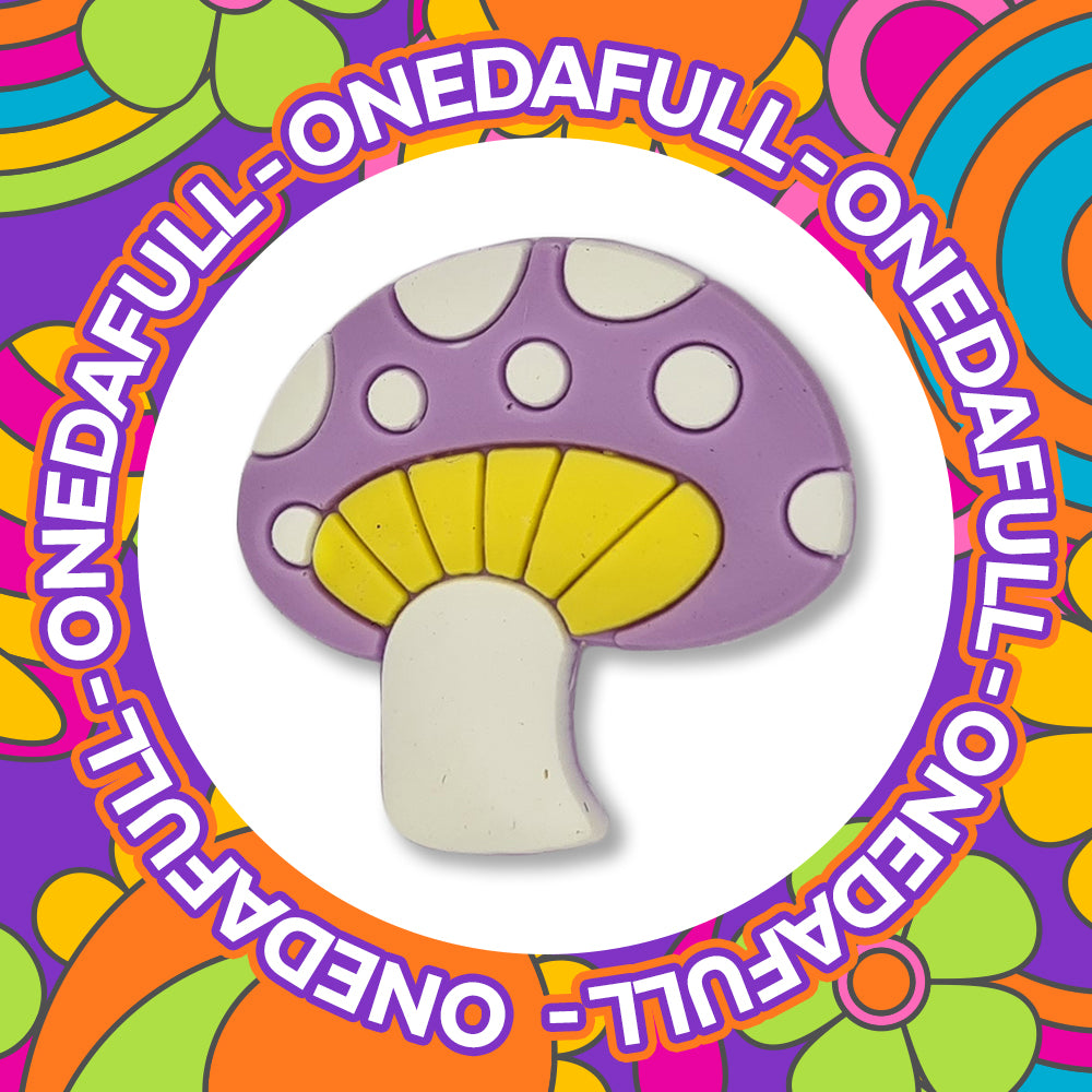 Lilac Mushroom Toadstool Clog Charm