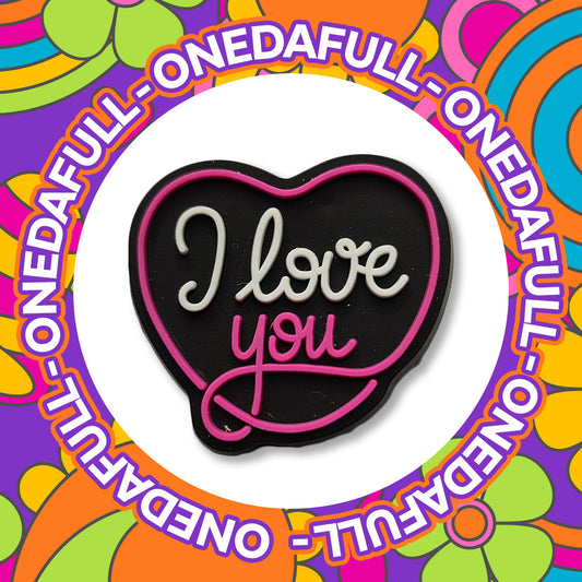 CUTE I Love YOU - Pretty Heart Charm To Fit Crocs/Clogs - PVC - Happy - 3D