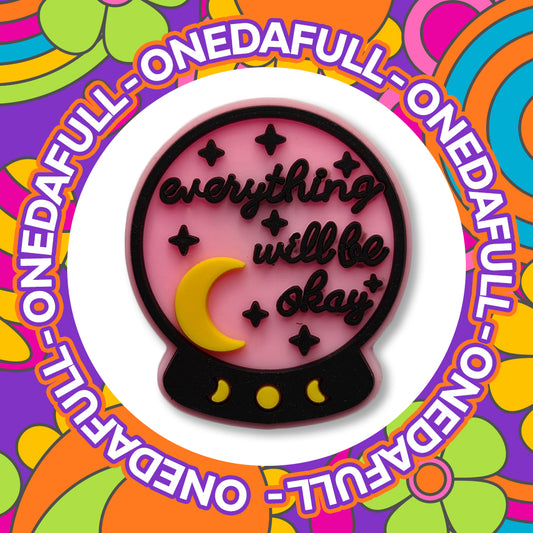 Super Cute Everything Will Be Ok Crystal Ball Magic Charm To Fit Crocs/Clogs
