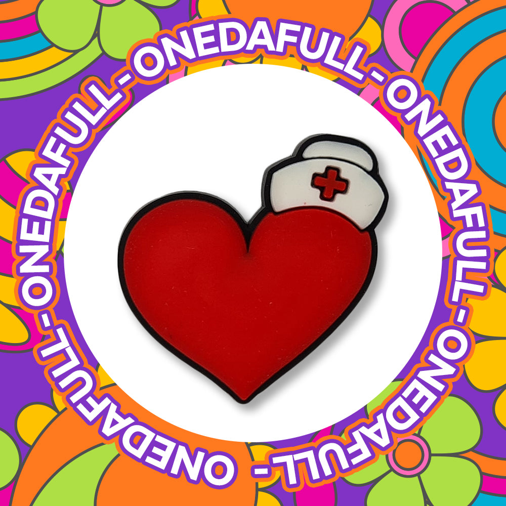 Red Love Heart Nurse Doctor Medical Hospital Clog Charm To Fit Crocs