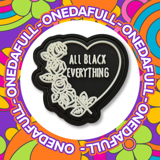 Super Cute All Black Everything Heart Goth Emo Metal Charm To Fit Crocs/Clogs