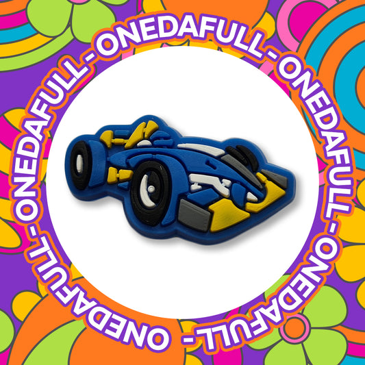 F1 Style Racing Blue Car - Formula One Track Charm To Fit Crocs/Clogs