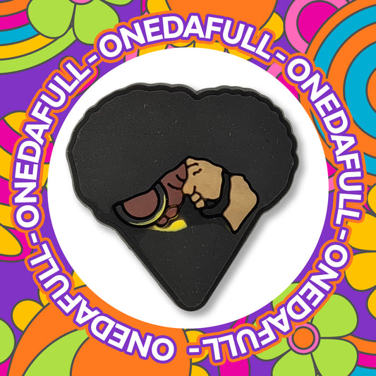 Black King & Queen Heart Croc Charm