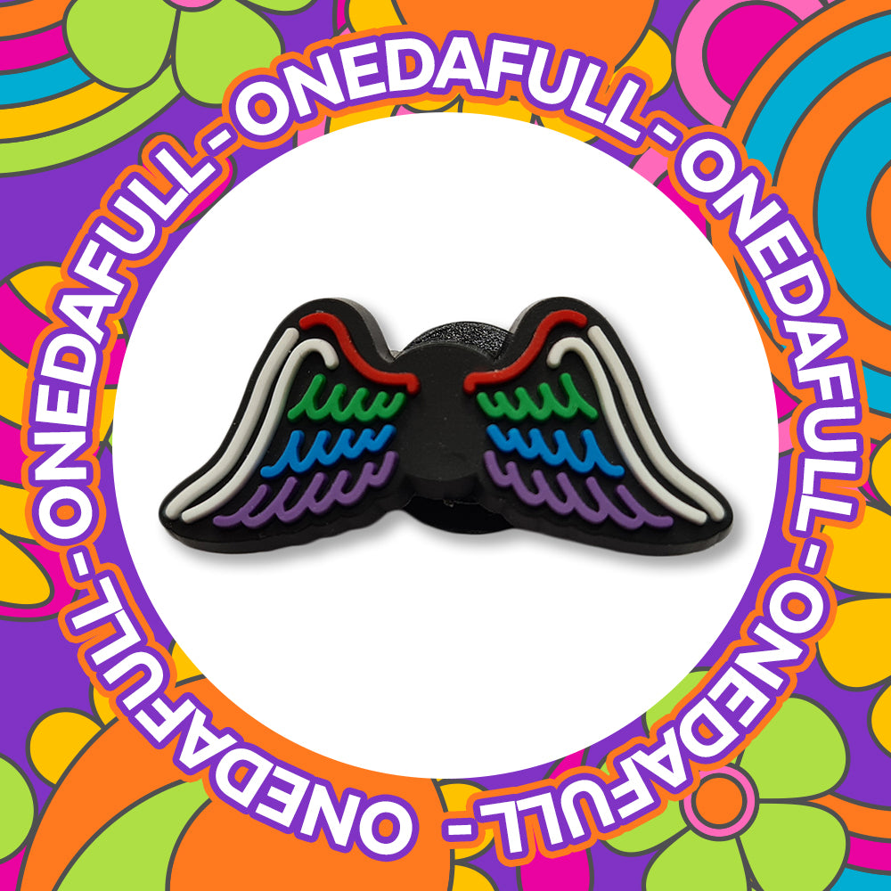 Retro - 90s NEON Angel Wings - Pretty Charm To Fit Crocs/Clogs - PVC - SIGN