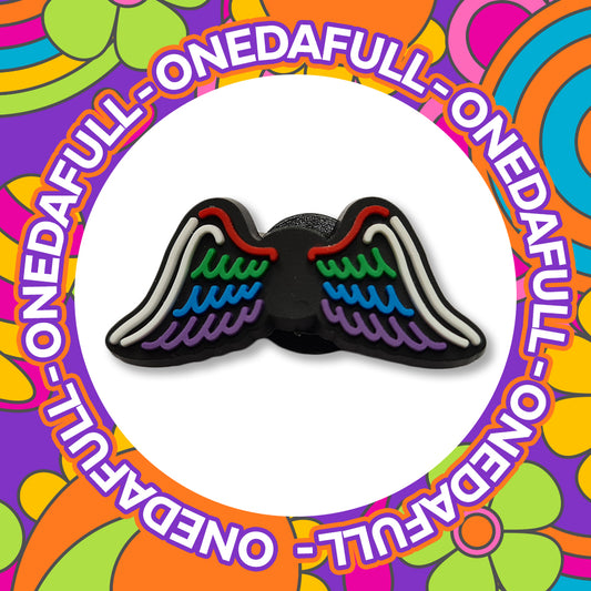 Retro - 90s NEON Angel Wings - Pretty Charm To Fit Crocs/Clogs - PVC - SIGN