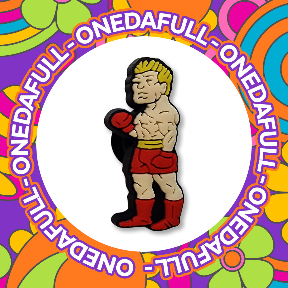 Super Cute Blonde Haired 80's Boxing Film Fighter Boxer Croc Charm - Sport