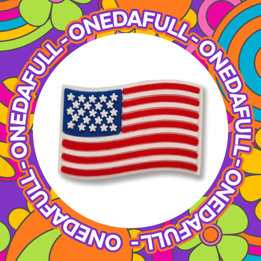 USA America US FLAG Charm To Fit Crocs/Clogs - Pvc - Country Travel