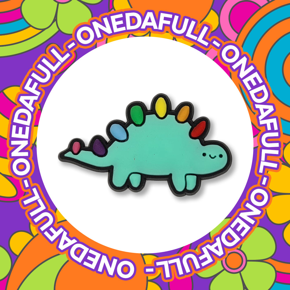 Baby Rainbow Dinosaur Clog Charm