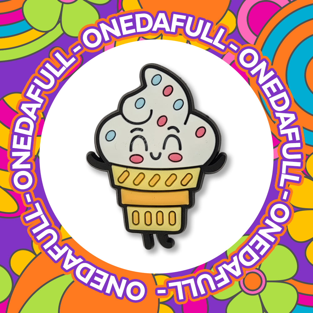 Super Happy Ice Cream Cone Clog Charm