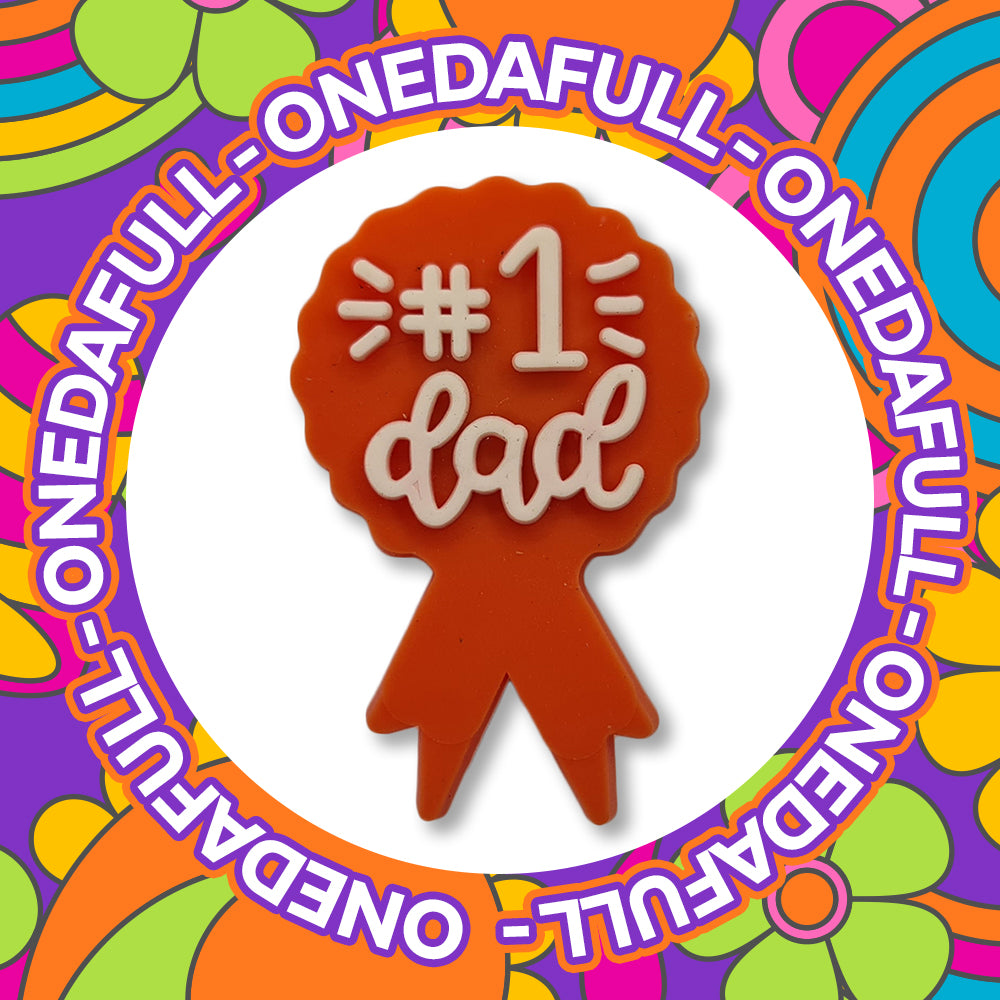 SUPER CUTE Number 1 Dad Rosette Medal Fathers Day Charm To Fit Crocs/Clogs - Gift