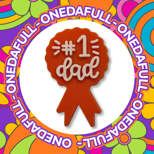 SUPER CUTE Number 1 Dad Rosette Medal Fathers Day Charm To Fit Crocs/Clogs - Gift