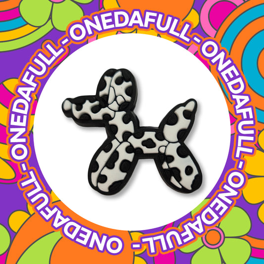 SUPER CUTE Blow Up Balloon Puppy Dog Cow Print Charm To Fit Crocs/Clogs