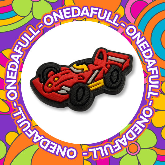 F1 Style Racing Red Car - Formula One Track Charm To Fit Crocs/Clogs