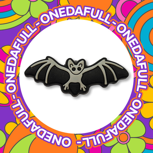 Super Cute Grey Flying Bat Charm To Fit Crocs/Clogs - Horror - Vampire