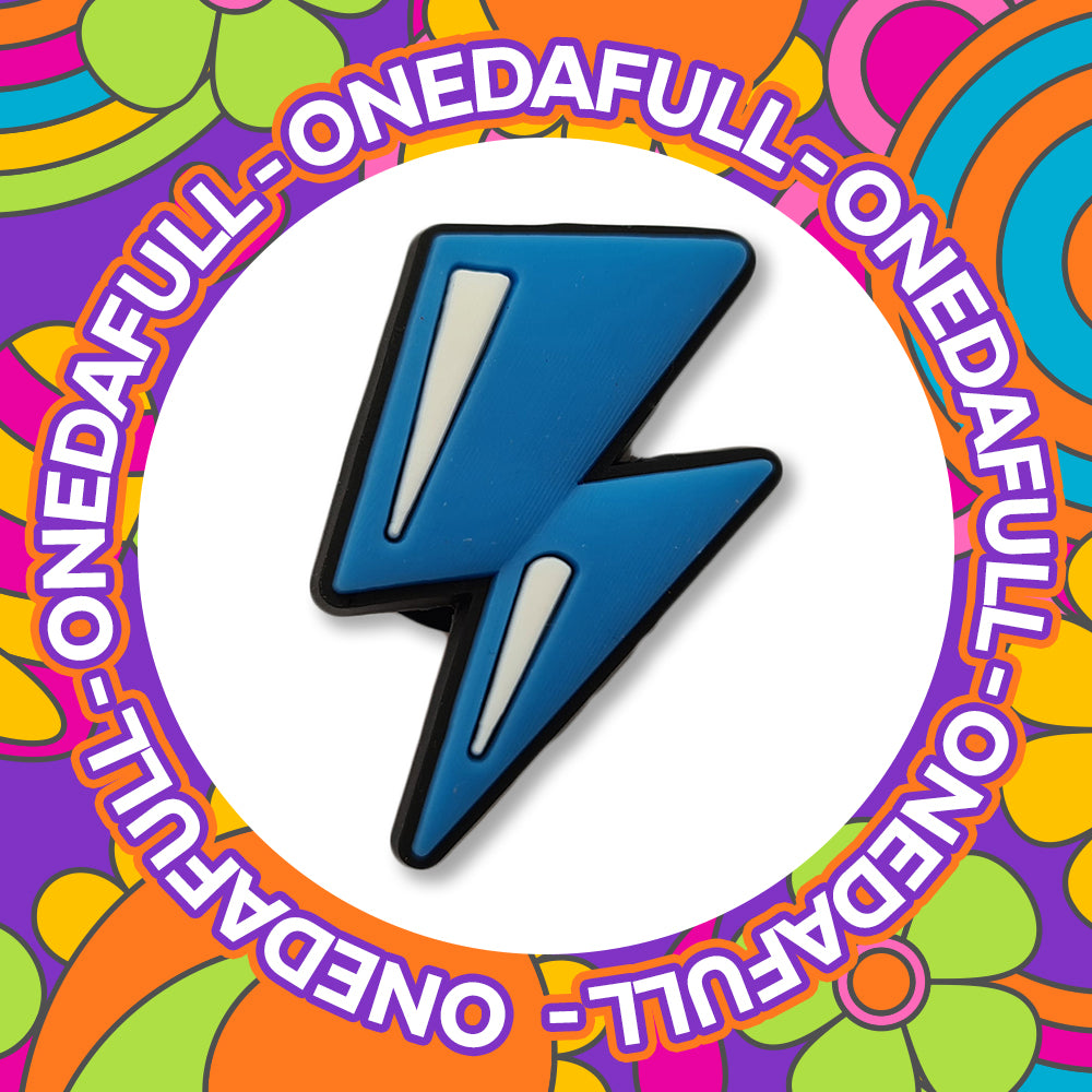 Super Cute Chunky Blue Lightning Bolt Charm To Fit Crocs/Clogs - Cartoon