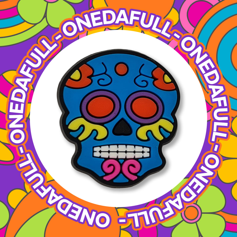 Blue Sugar Skull Skeleton Clog Charm To Fit Crocs
