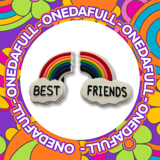 Super Cute Best Friends Split Charm Charm To Fit Crocs/Clogs - PVC - Magical