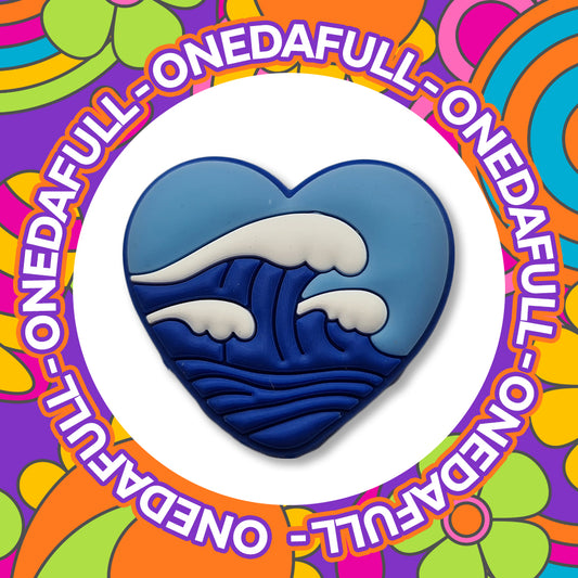 Sea Love Heart Waves Croc Charm