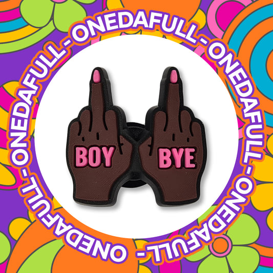 Queen Boy Bye Middle Fingers Croc Charm