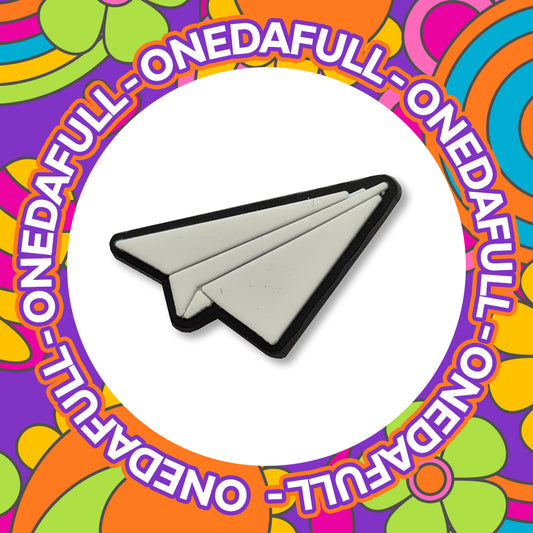 Super Cute White Paper Aeroplane Charm To Fit Crocs/Clogs - Funny