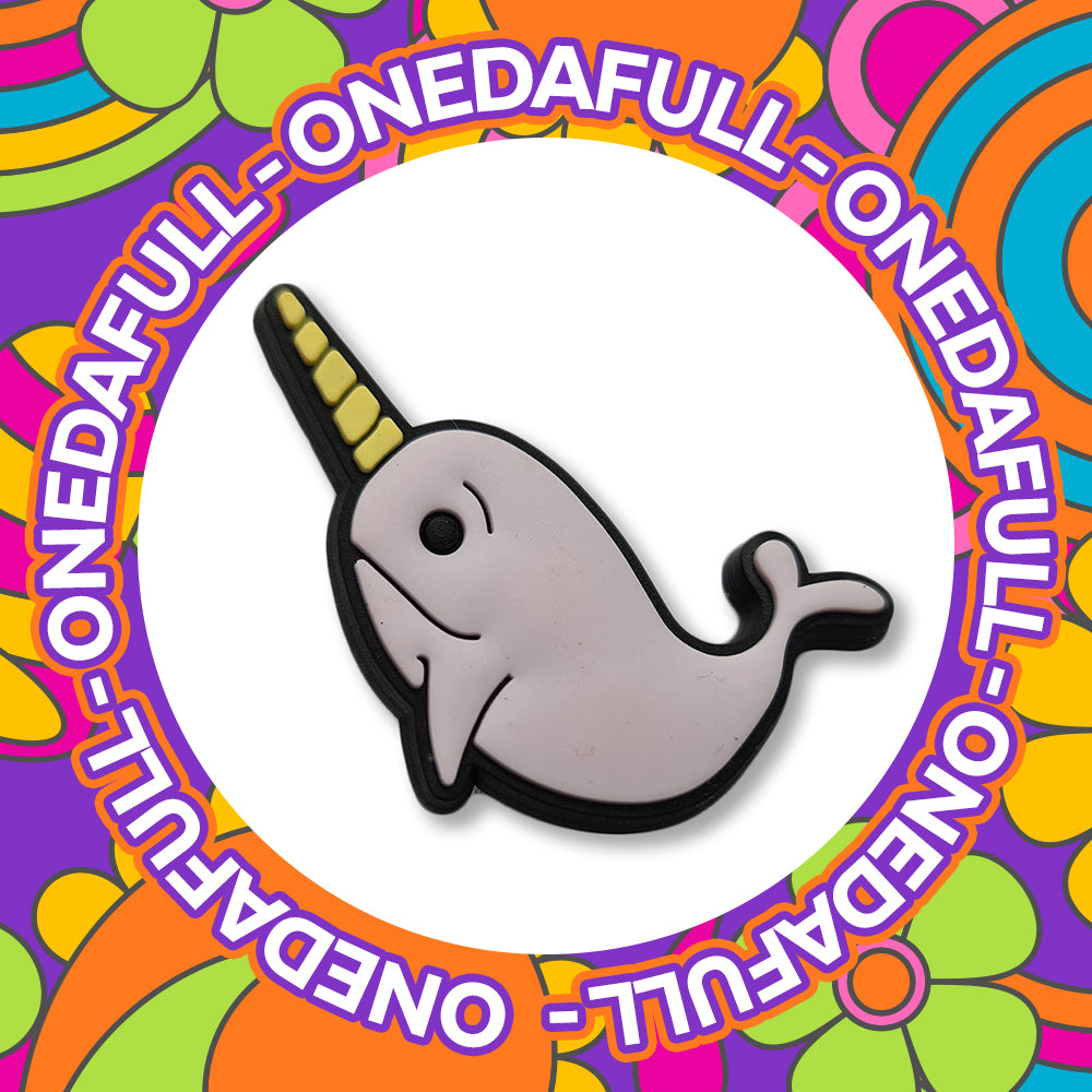 Super Cute Chunky Narwhal Charm To Fit Crocs/Clogs - Sea Life Mammal Creature