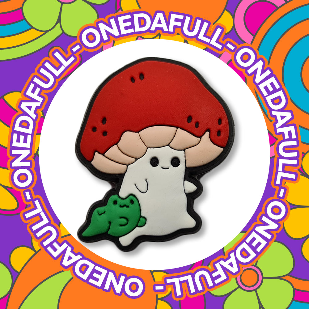 Super Cute Cheeky Mushroom Toad Stool Charm To Fit Crocs/Clogs - PVC - Nature