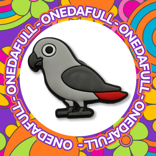 Super Cute Baby African Grey Parrot - Bird - Charm To Fit Crocs/Clogs