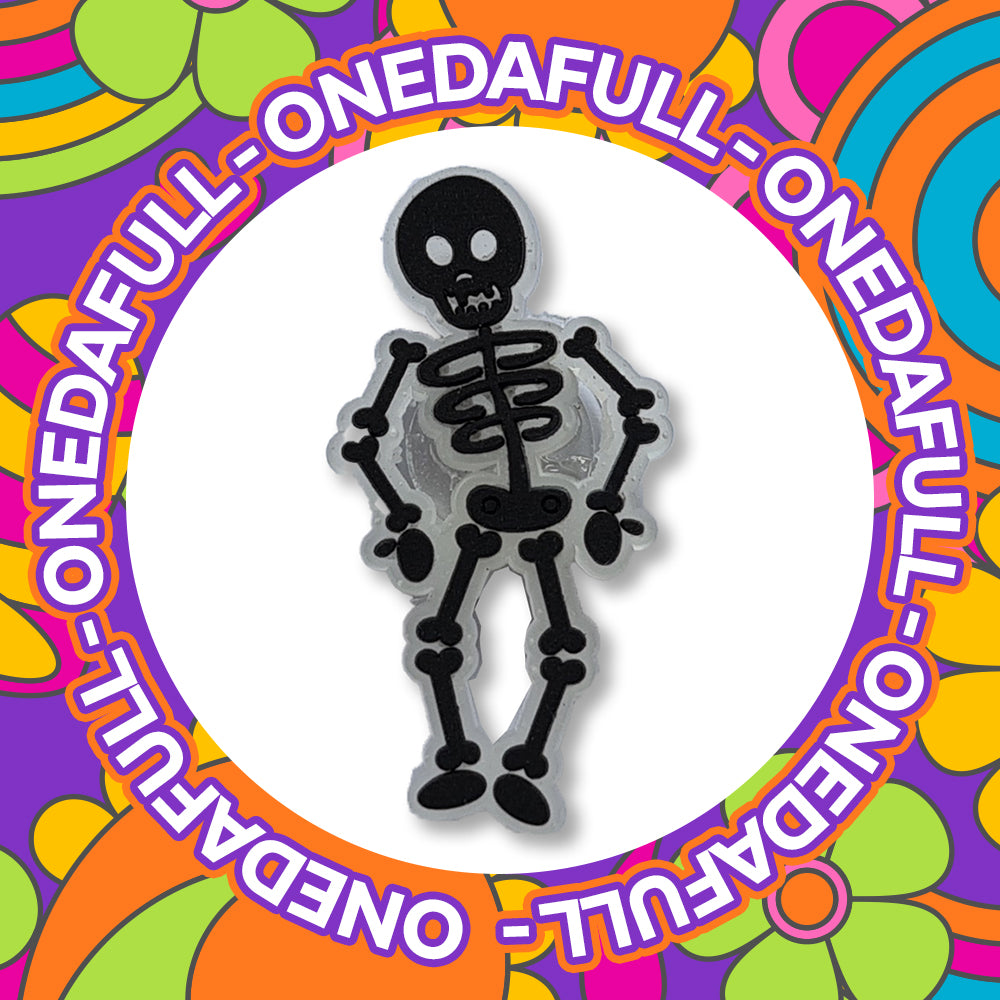 Glow In The Dark Skeleton Skull Horror Charm To Fit Croc