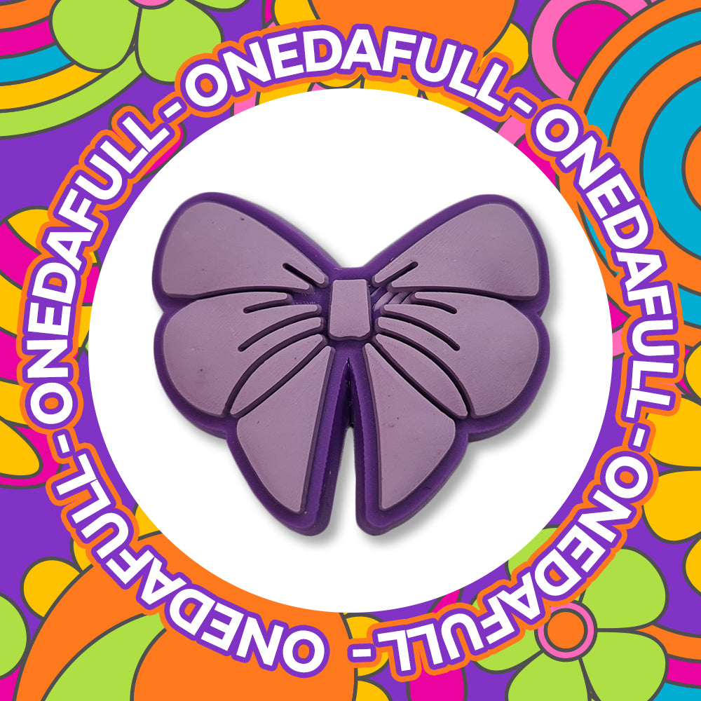 SUPER CUTE Chunky Purple Bow Charm To Fit Crocs/Clogs - Pretty