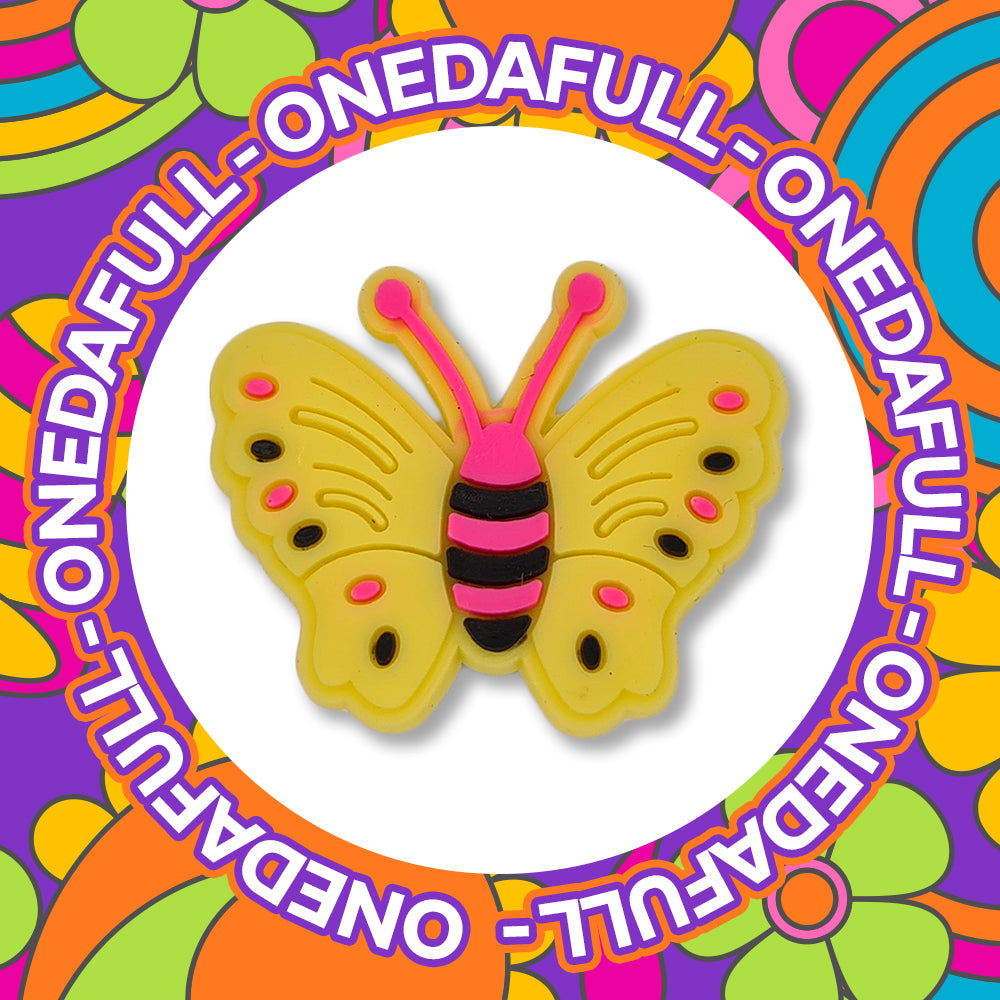 Cute Yellow Butterfly Clog Charm To Fit Crocs