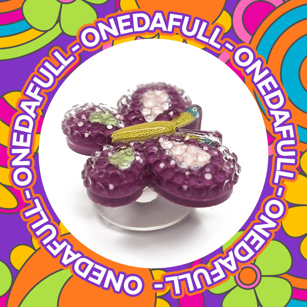Beautiful Luxury 3d Resin Purple Butterfly Charm To Fit Crocs/Clogs