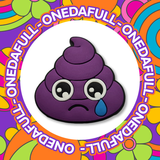 SAD Poo Turd Dump Emoji - Not Cool - Funny - Meme Charm To Fit Crocs/Clogs