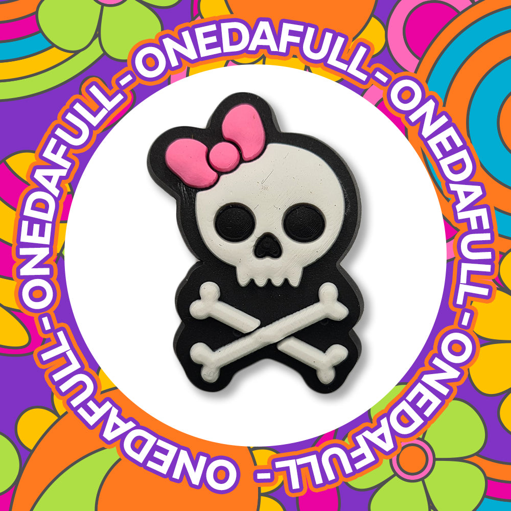 Pink Bow Skull Croc Charm - 3D Clog Decoration