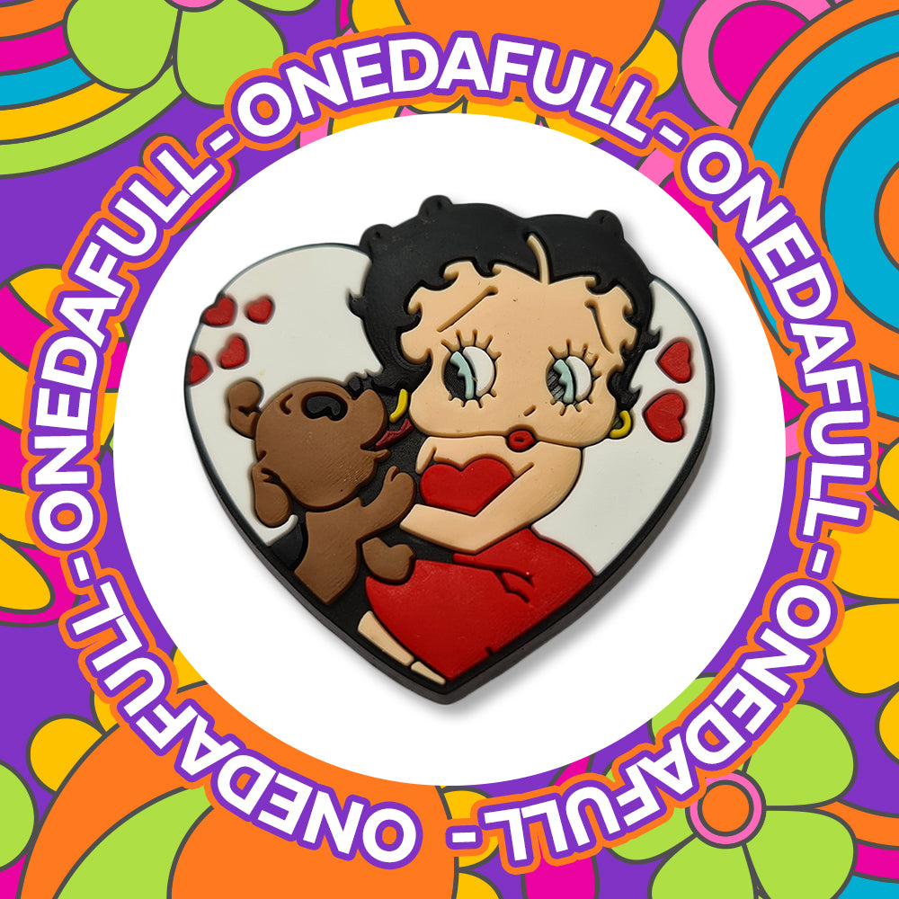 Super Cute Betty Boop Love Heart With Dog Charm To Fit Crocs/Clogs - Cartoon - Pretty