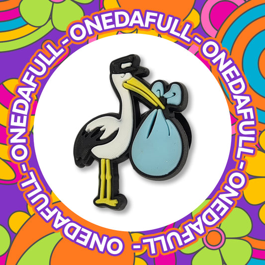 Baby Boy Blue Stork Clog Charm
