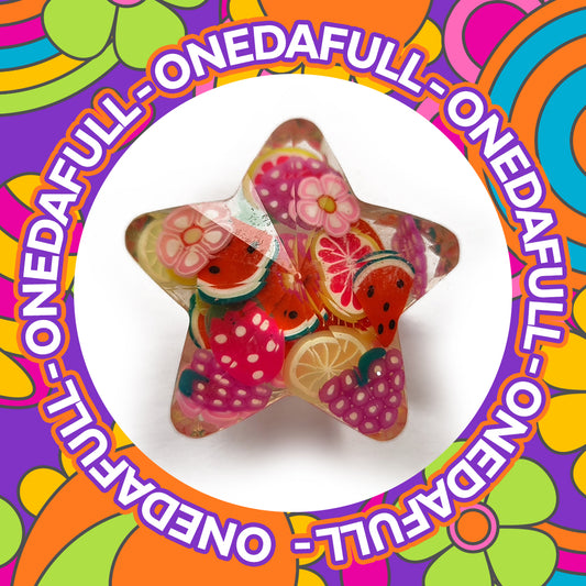 Beautiful Luxury 3d Resin Fruit Filled Star Charm To Fit Crocs/Clogs