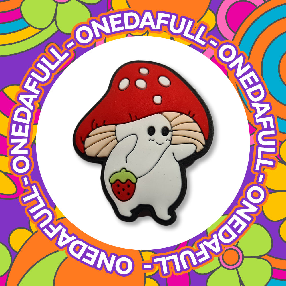 Mushroom Toadstool Croc Charm: Cheeky Strawberry PVC Clog Decoration
