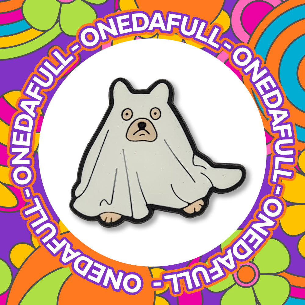 Funny Ghost Halloween Puppy Dog Clog Charm
